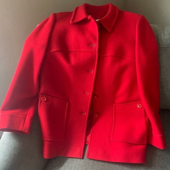 Vintage Pendleton Red Wool Jacket Petite Small - Picture 1 of 10